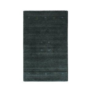 Gray Hand Knotted Wool Modern Modern Loom Rug, 2' x 4'